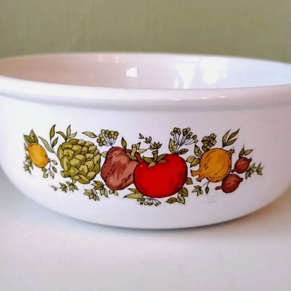 Corningware VTG Spice Of Life Print P- 150- B‎ Round Grab It Bowl